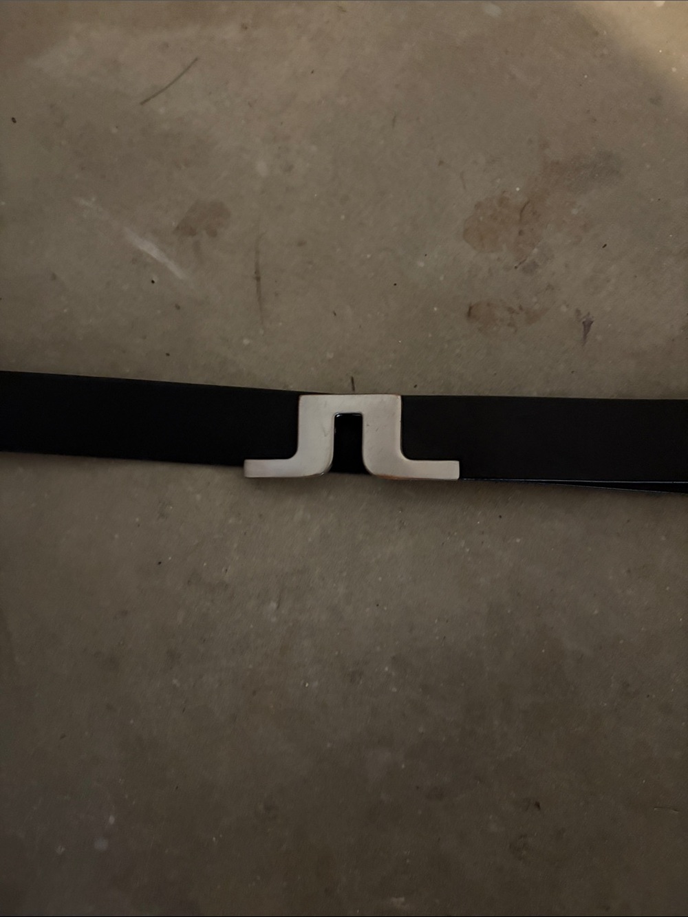 J. Lindeberg JL logo black leather belt